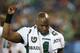 TORONTO, CANADA - JULY 11: Darian Durant #4 of the Saskatchewan Roughriders reacts to their impending victory moments before the end of their CFL game against the Toronto Argonauts on July 11, 2013 at Rogers Centre in Toronto, Ontario, Canada. (Photo by T