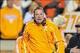 Nov 23, 2013; Knoxville, TN, USA; Tennessee Volunteers head coach Butch Jones disagrees with an officials call during the second quarter against the Vanderbilt Commodores at Neyland Stadium. Mandatory Credit: Randy Sartin-USA TODAY Sports