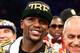 LAS VEGAS, NV - SEPTEMBER 14: Floyd Mayweather Jr. celebrates his majority decision victory against Canelo Alvarez in their WBC/WBA 154-pound title fight at the MGM Grand Garden Arena on September 14, 2013 in Las Vegas, Nevada. (Photo by Al Bello/Getty