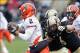 Nov 23, 2013; West Lafayette, IN, USA; Purdue Boilermakers running back Jonathan Curry (2) is chased down by Purdue Boilermakers linebacker Ruben Ibarra (6) during the third quarter at Ross Ade Stadium. Illinois won 20-16. Mandatory Credit: Pat Lovell-USA