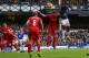 LIVERPOOL, ENGLAND - NOVEMBER 23: Romelu Lukaku of Everton scores his team's third goal during the Barclays Premier League match between Everton and Liverpool at Goodison Park on November 23, 2013 in Liverpool, England. (Photo by Alex Livesey/Getty Imag
