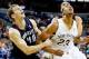 Nov 2, 2013; New Orleans, LA, USA; New Orleans Pelicans power forward Anthony Davis (23) and Charlotte Bobcats power forward Cody Zeller (40) fight for position under the basket during the first half of a game at New Orleans Arena. Mandatory Credit: Deric