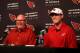 TEMPE, AZ - APRIL 02: Head coach Bruce Arians and quarterback Carson Palmer of the Arizona Cardinals speak at a press conference after Palmer was acquired in a trade with the Oakland Raiders at the team's training center facility on April 2, 2013 in Temp