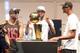 MIAMI, FL - JUNE 24: Dwyane Wade, LeBron James and Chris Bosh of the Miami Heat celebrates the NBA Championship victory rally at the AmericanAirlines Arena on June 24, 2013 in Miami, Florida. The Miami Heat defeated the San Antonio Spurs in the NBA Finals