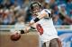 Nov 24, 2013; Detroit, MI, USA; Tampa Bay Buccaneers quarterback Mike Glennon (8) during the second quarter against the Detroit Lions at Ford Field. Mandatory Credit: Tim Fuller-USA TODAY Sports