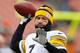 CLEVELAND, OH - NOVEMBER 24: Quarterback Ben Roethlisberger #7 of the Pittsburgh Steelers warms up before their game against the Cleveland Browns at FirstEnergy Stadium on November 24, 2013 in Cleveland, Ohio. (Photo by Matt Sullivan/Getty Images)