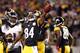 PITTSBURGH, PA - OCTOBER 20: Antonio Brown #84 of the Pittsburgh Steelers reacts after a first down against the Baltimore Ravens during the game on October 20, 2013 at Heinz Field in Pittsburgh, Pennsylvania. (Photo by Justin K. Aller/Getty Images)