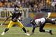 PITTSBURGH, PA - OCTOBER 20: Antonio Brown #84 of the Pittsburgh Steelers runs after the catch Baltimore Ravens during the game on October 20, 2013 at Heinz Field in Pittsburgh, Pennsylvania. (Photo by Justin K. Aller/Getty Images)