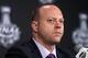 Jun 11, 2013; Chicago, IL, USA; Chicago Blackhawks general manager Stan Bowman is interviewed during media day in preparation for game one of the 2013 Stanley Cup Final against the Boston Bruins at the United Center. Mandatory Credit: Jerry Lai-USA TODAY