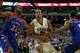 CHICAGO, IL - NOVEMBER 12: Rodney Hood #5 of the Duke Blue Devils moves between Andrew Wiggins #22 and Wayne Seldon Jr. #1 of the Kansas Jayhawks during the State Farm Champions Classic at the United Center on November 12, 2013 in Chicago, Illinois. (Phot