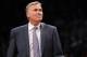 NEW YORK, NY - NOVEMBER 27: Los Angeles Lakers head coach Mike D'Antoni looks on during the first half against the Brooklyn Nets at Barclays Center on November 27, 2013 in the Brooklyn borough of New York City. NOTE TO USER: User expressly acknowledges a