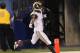 Nov 10, 2013; Indianapolis, IN, USA; St. Louis Rams wide receiver Tavon Austin (11) celebrates scoring a touchdown during the second quarter against the Indianapolis Colts at Lucas Oil Stadium. Mandatory Credit: Pat Lovell-USA TODAY Sports
