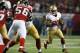 Jan 20, 2013; Atlanta, GA, USA; San Francisco 49ers running back LaMichael James (23) runs with the ball against the Atlanta Falcons in the NFC Championship game at the Georgia Dome. The 49ers won 28-24. Mandatory Credit: Matthew Emmons-USA TODAY Sports