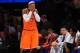 NEW YORK, NY - NOVEMBER 16: Carmelo Anthony #7 of the New York Knicks reacts after the game against the Atlanta Hawks at Madison Square Garden on November 16, 2013 in New York City. The Hawks defeat the Knicks 110-90. NOTE TO USER: User expressly acknowl