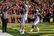 ANN ARBOR, MI - NOVEMBER 30: Tight end Jeff Heuerman #86 of the Ohio State Buckeyes celebrates a third quarter touchdown against the Michigan Wolverines during a game at Michigan Stadium on November 30, 2013 in Ann Arbor, Michigan. (Photo by Gregory Sham