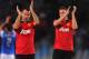 SAN SEBASTIAN, SPAIN - NOVEMBER 05: Ryan Giggs and Phil Jones of Manchester United applaud the travelling Manchester United fans at the end of the UEFA Champions League Group A match between Real Sociedad and Manchester United at Estadio Anoeta on Novemb