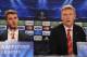 SAN SEBASTIAN, SPAIN - NOVEMBER 04: Manchester United goalkeeper David de Gea and coach David Moyes faces the media during a Manchester United Press Conference ahead of the UEFA Champions League Group A match between Real Sociedad and Manchester United a