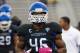 Oct 19, 2013; Buffalo, NY, USA; Buffalo Bulls linebacker Khalil Mack (46) before a game against the Massachusetts Minutemen at University of Buffalo Stadium. Mandatory Credit: Timothy T. Ludwig-USA TODAY Sports