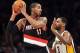 December 1, 2013; Los Angeles, CA, USA; Portland Trail Blazers power forward LaMarcus Aldridge (12) controls the ball against the Los Angeles Lakers during the second half at Staples Center. Mandatory Credit: Gary A. Vasquez-USA TODAY Sports