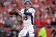 Dec 1, 2013; Kansas City, MO, USA; Denver Broncos quarterback Peyton Manning (18) throws a pass against the Kansas City Chiefs at Arrowhead Stadium. Mandatory Credit: Kirby Lee-USA TODAY Sports
