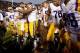 LSU QB Zach Mettenberger on crutches and with an ice pack on his injured left knee