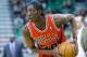 Nov 25, 2013; Salt Lake City, UT, USA; Chicago Bulls small forward Tony Snell (20) controls the ball during the first half against the Utah Jazz at EnergySolutions Arena. Mandatory Credit: Russ Isabella-USA TODAY Sports