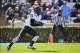 Nov 30, 2013; Chapel Hill, NC, USA; Duke Blue Devils cornerback DeVon Edwards (27) runs in the first quarter at Kenan Memorial Stadium. Mandatory Credit: Bob Donnan-USA TODAY Sports