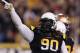 TEMPE, AZ - NOVEMBER 30: Defensive tackle Will Sutton #90 of the Arizona State Sun Devils reacts after a turnover in downs against the Arizona Wildcats during the fourth quarter of the college football game at Sun Devil Stadium on November 30, 2013 in Te