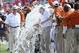 Oct 12, 2013; Dallas, TX, USA; Texas Longhorns head coach Mack Brown gets a Gatorade bath late in the fourth quarter against the Oklahoma Sooners for the Red River Rivalry. The Texas Longhorns beat the Oklahoma Sooners 36-20. Mandatory Credit: Matthew Em
