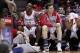Nov 23, 2013; Houston, TX, USA; Houston Rockets power forward Dwight Howard (12) and center Omer Asik (3) on the bench during the fourth quarter against the Minnesota Timberwolves at Toyota Center. Mandatory Credit: Andrew Richardson-USA TODAY Sports