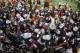 ATLANTA, GA - DECEMBER 07: Deon Mix #75, Tre Mason #21, Johnathan Ford #23, Ricardo Louis #5 and fellow Auburn Tigers celebrate after defeating the Missouri Tigers 59-42 to win the SEC Championship Game at the Georgia Dome on December 7, 2013 in Atlanta