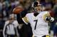 BALTIMORE, MD - NOVEMBER 28: Quarterback Ben Roethlisberger #7 of the Pittsburgh Steelers throws a pass against the Baltimore Ravens at M&T Bank Stadium on November 28, 2013 in Baltimore, Maryland. The Baltimore Ravens won, 22-20. (Photo by Patrick Smith/