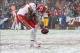 Dec 8, 2013; Landover, MD, USA; Kansas City Chiefs running back Jamaal Charles (25) celebrates after scoring a touchdown against the Washington Redskins in the first quarter at FedEx Field. Mandatory Credit: Geoff Burke-USA TODAY Sports