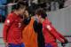 SEOUL, SOUTH KOREA - MARCH 26: Son Heung-Min calebrates with Kim Shin-Wook of South Korea after score during the FIFA World Cup Qualifier match between South Korea and Qatar at Olympic Stadium on March 26, 2013 in Seoul, South Korea. (Photo by Chung Sun