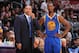 LOS ANGELES, CA - NOVEMBER 22: Mark Jackson of the Golden State Warriors and Harrison Barnes #40 of the Golden State Warriors during a game against the Los Angeles Lakers on November 22, 2013 at STAPLES Center in Los Angeles, California. NOTE TO USER: Use