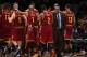 WASHINGTON, DC - NOVEMBER 16: Kyrie Irving #2 and head coach Mike Brown of the Cleveland Cavaliers high-five against the Washington Wizards during the game at the Verizon Center on November 16, 2013 in Washington, DC. NOTE TO USER: User expressly acknowle