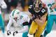 PITTSBURGH, PA - DECEMBER 08: Chris Clemons #30 of the Miami Dolphins knocks down Heath Miller #83 of the Pittsburgh Steelers at Heinz Field on December 8, 2013 in Pittsburgh, Pennsylvania. Miami won the game 34-28. (Photo by Gregory Shamus/Getty Images)