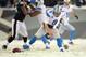 Dec 8, 2013; Philadelphia, PA, USA; Detroit Lions quarterback Matthew Stafford (9) fumbles the ball against the Philadelphia Eagles during the fourth quarter action at Lincoln Financial Field. Mandatory Credit: Jeffrey G. Pittenger-USA TODAY Sports