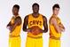 INDEPENDENCE, OH - SEPTEMBER 30: Carrick Felix #30, Anthony Bennett #15 and Sergey Karasev #10 of the Cleveland Cavaliers poses for a portrait during 2012 NBA Media Day on September 30th, 2013 at the Cleveland Clinic Courts Practice Facility in Independen