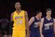 Dec 10, 2013; Los Angeles, CA, USA; Los Angeles Lakers guard Kobe Bryant (24) reacts during the game against the Phoenix Suns at Staples Center. Mandatory Credit: Kirby Lee-USA TODAY Sports