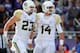 FORT WORTH, TX - NOVEMBER 30: (L-R) Clay Fuller #23 of the Baylor Bears and Bryce Petty #14 celebrate a touchdown against the TCU Horned Frogs at Amon G. Carter Stadium on November 30, 2013 in Fort Worth, Texas. (Photo by Ronald Martinez/Getty Images)