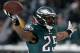 PHILADELPHIA, PA - DECEMBER 08: LeSean McCoy #25 of the Philadelphia Eagles celebrates his touchdown in the fourth quarter against the Detroit Lions on December 8, 2013 at Lincoln Financial Field in Philadelphia, Pennsylvania.The Philadelphia Eagles defe