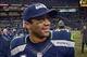 Dec 2, 2013; Seattle, WA, USA; Seattle Seahawks quarterback Russell Wilson (3) walks off the field after the game against the New Orleans Saints at CenturyLink Field. The Seahawks defeated the Saints 34-7. Mandatory Credit: Kirby Lee-USA TODAY Sports