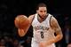 NEW YORK, NY - DECEMBER 12: Deron Williams #8 of the Brooklyn Nets dribbles against the Los Angeles Clippers at Barclays Center on December 12, 2013 in the Brooklyn borough of New York City. The Nets defeat the Clippers 102-93. NOTE TO USER: User express