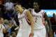HOUSTON, TX - NOVEMBER 11: Jeremy Lin #7 and Patrick Beverley #2 of the Houston Rockets celebrate as time winds down in the second overtime period during the game against the Toronto Raptors at Toyota Center on November 11, 2013 in Houston, Texas. NOTE T