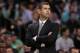 BOSTON, MA - NOVEMBER 06: Head coach Brad Stevens of the Boston Celtics looks on in the first quarter against the Utah Jazz at TD Garden on November 6, 2013 in Boston, Massachusetts. (Photo by Jared Wickerham/Getty Images)