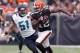 CLEVELAND, OH - DECEMBER 01: Wide receiver Josh Gordon #12 of the Cleveland Browns runs by linebacker Paul Posluszny #51 of the Jacksonville Jaguars at FirstEnergy Stadium on December 1, 2013 in Cleveland, Ohio. (Photo by Matt Sullivan/Getty Images)