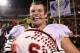 TEMPE, AZ - DECEMBER 07: Guard Kevin Danser #76 of the Stanford Cardinal celebrates after defeating the Arizona State Sun Devils 38-14 in the Pac 12 Championship game at Sun Devil Stadium on December 7, 2013 in Tempe, Arizona. (Photo by Christian Peters