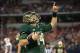 Nov 16, 2013; Arlington, TX, USA; Baylor Bears quarterback Bryce Petty (14) celebrates a third quarter touchdown against the Texas Tech Red Raiders at AT&T Stadium. Mandatory Credit: Matthew Emmons-USA TODAY Sports