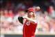 Sep 28, 2013; Cincinnati, OH, USA; Cincinnati Reds starting pitcher Bronson Arroyo (61) pitches during the first inning against the Pittsburgh Pirates at Great American Ball Park. Mandatory Credit: Frank Victores-USA TODAY Sports
